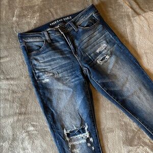 American Eagle Outfitters 2SHORT “Distressed” Blue Jeans